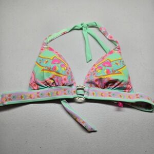 Victoria's Secret Women Bra S Mint Green Multicolor Floral Bikini Top Plunge